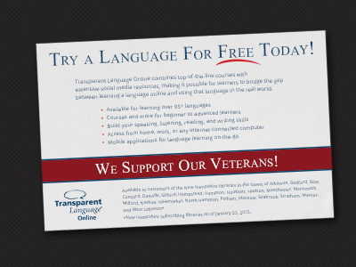 Learn a Language ad for our veterans.