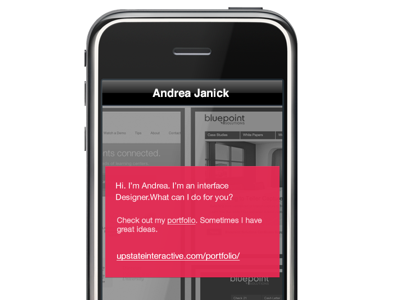 iPhone shot of simple landing page css helvetica html ios opacity portfolio transparency