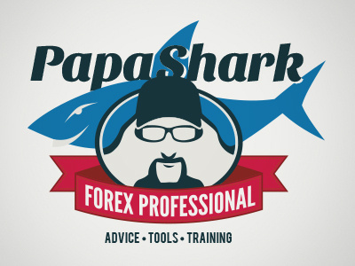 PapaShark Logo branding illustration logo typography