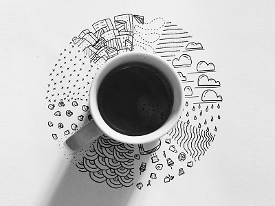 Coffee cup doodle café coffee doodle drawing