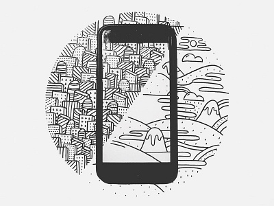 Switch your phone off and celebrate life doodle drawing handmade