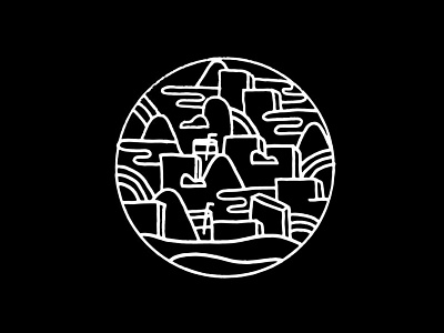 sunday black doodle drawing geometric landscape minimalism minimalist round shape white