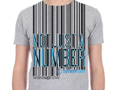 Notanumber barcode number systemwun t shirt tees wakeupnow