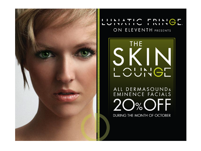 Lunatic Fringe Skin Lounge branding lunatic fringe postcard salon skin lounge