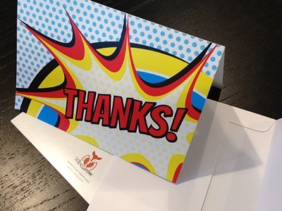 Pop Art Comic Book Thank You Card a7 comic book pop art thank you