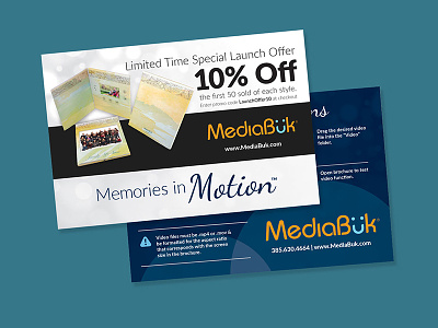 MediaBük Postcard/Loading Instructions branding marketing print design promotional