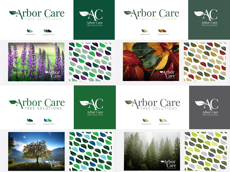 Arbor Care Tree Solutions Color Trials color theory color palettes corporate identity brand development logo design branding
