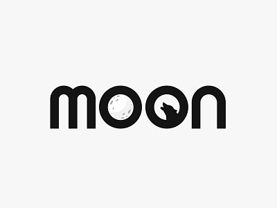 Moon Logo design icon illustration illustrator minimal moon logo negative space typography vector