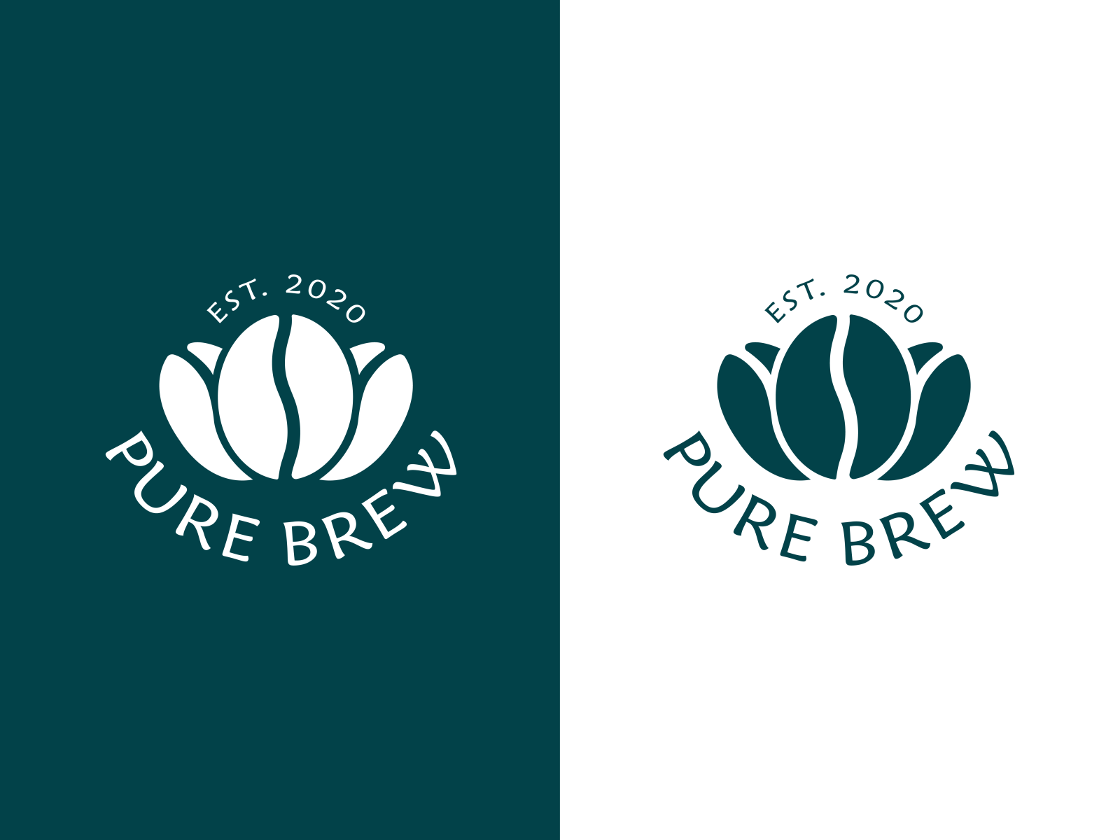 Coffee Shop Pure Brew Logo Design by Andreea Oros on Dribbble