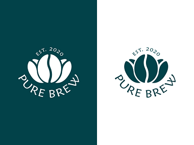 Coffee Shop Pure Brew Logo Design branding branding concept business coffee logo design icon illustrator logo logo design minimal vector