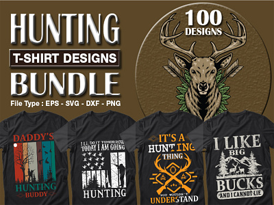 Best Selling 100 hunting t-shirt designs bundle – 98% off