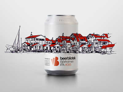 Björholmen IPA beer art beer branding beer can beer label black pen branding can can art can design design graphic design illustration packaging packaging design