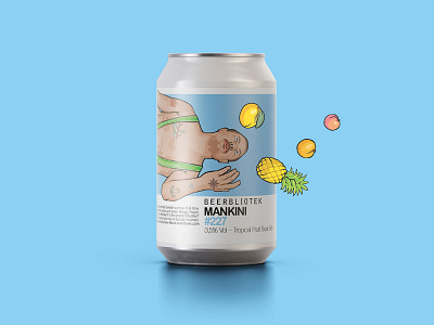 Mankini beer art beer branding beer can beer label branding can can art can design design graphic design illustration packaging packaging design
