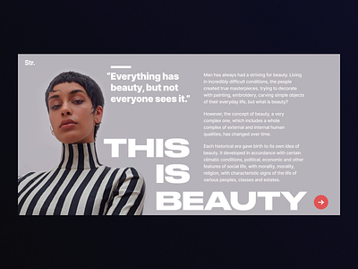 This is Beauty article clean design grey interface longread minimalism typography ui web website