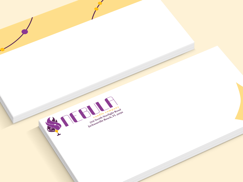 Nebula Candle Company - Envelope branding identity collateral print collateral print nebula graphic design design envelope