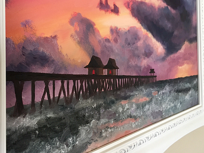 Naples Pier fl florida naples oil paint painting pier sunset swfl