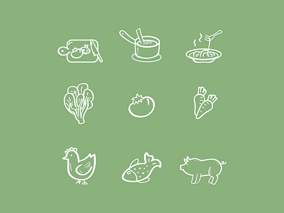 Food Icons branding custom design hosting icon icons handrawn marketing set stroke web website