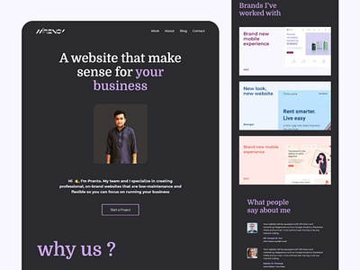 Design agency landing page