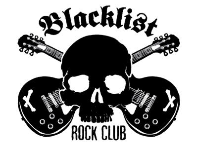 Blacklist Rock Club Logo bar blacklist club guitar logo punk rock skull sydney
