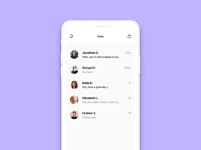 Modern Chat Screen app chat messages minimal modern soft