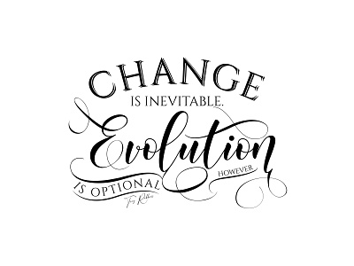 Evolution branding calligraphy logo handlettering illustration typography