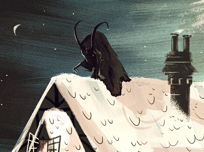 Merry Krampus christmas illustration krampus