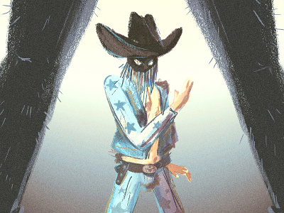 Orville Peck cowboy denim illustraion orville peck portrait western