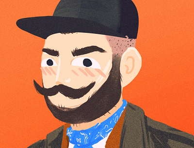 New Year, Slightly Newer Me illustraion moustache portraits selfie