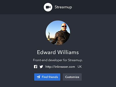Streamup User Profile profile streamup user