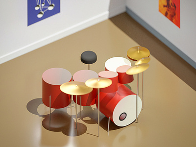 Drum kit 3d 3d art blender blender 3d blender3d drum drum kit drumkit drums