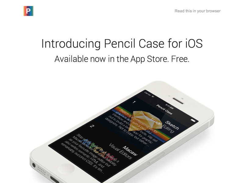 Pencil Case For iOS - Announcement Email announcement app email ios launch pencil case