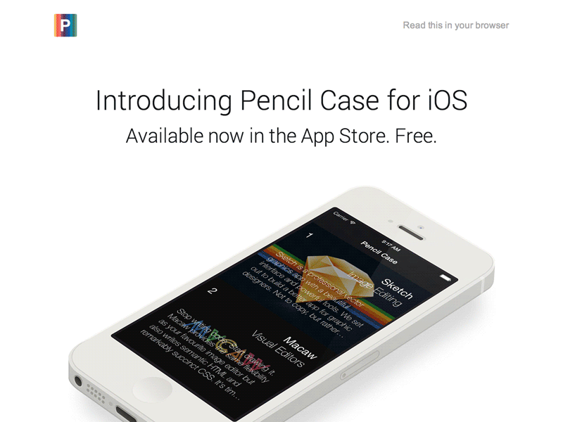 Pencil Case For iOS - Announcement Email