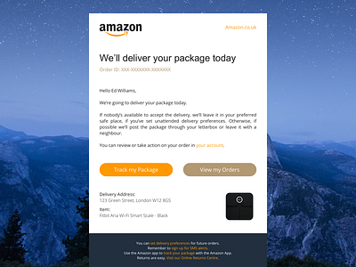 Amazon Notification Email (Unofficial) amazon email html notification re design