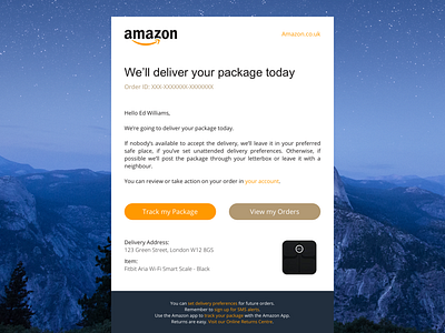 Amazon Notification Email (Unofficial)