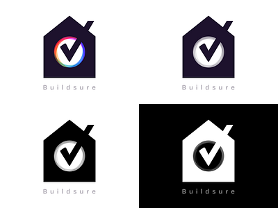 Buildsure Logo Variants build builsure ewdigital home house logo madebyew sure tick