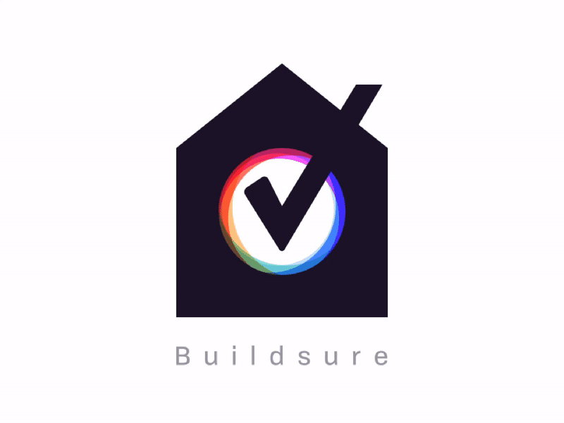 Buildsure Logo Variants (gif) build builsure ewdigital home house logo madebyew sure tick