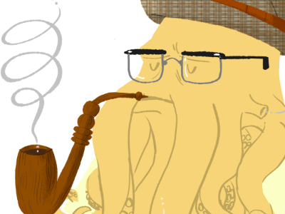 Sneak peak at my Tentacles Show piece digital glasses hipster illustration photoshop pipe smoking tentacles