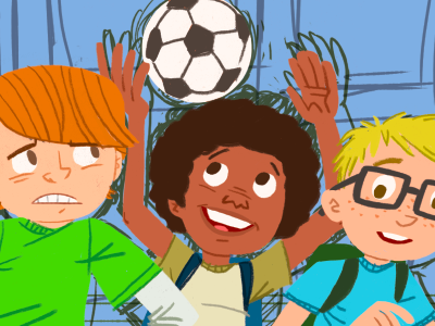 WIP: book cover boys color illustration kids pencil photoshop soccer sports