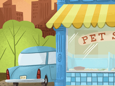 Pet Store car illustration pet store