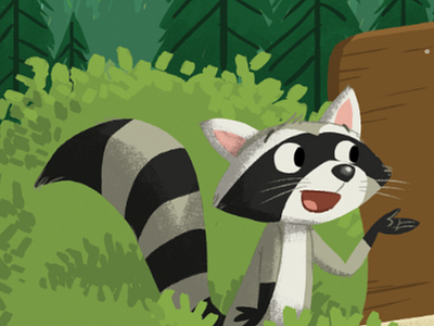 Raccoon guy camping illustration outdoors raccoon