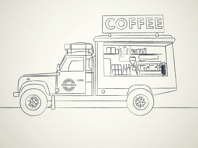 Land Rover Coffee Truck coffee coffee truck defender defender 130 illustration land rover