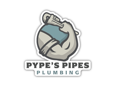 Pype's Pipes Rejected Logo Concept branding logo muscles pipe wrench plumbing trades