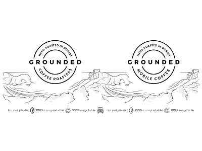 Take Away Coffee Cup Design branding coffee coffee cup coffee cup mockup coffee truck dorset durdle door food truck grounded coffee illustration land rover line drawing mobile coffee productdesign