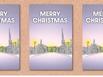 Queen's Square Christmas Card 2020 cambridge christmas 2020 christmas card christmas tree galt holiday cards holiday tree illustration merrychristmas vector