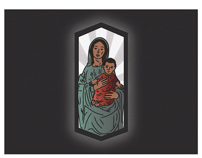 Virgin Mary and Baby Jesus baby jesus catholicism craquelure gradients illustration jesus mary outer glow vector virgin mary