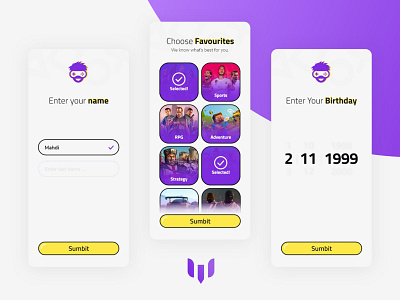 GameKid App app design flat loginup minimal minimal ui modern design sign in ui sign up ui ui ui design uidesign uikit uiux