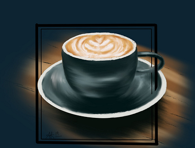 Foamy coffee contrast design digital digital illustration drawing gouache illiustration illustrator painting print
