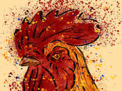 Water colour rooster