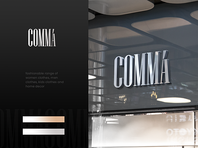 Comma logo branding clothes design logo typography