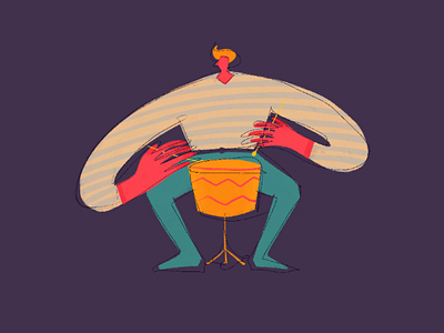 Drummer cartoon character doodle drummer human illustration